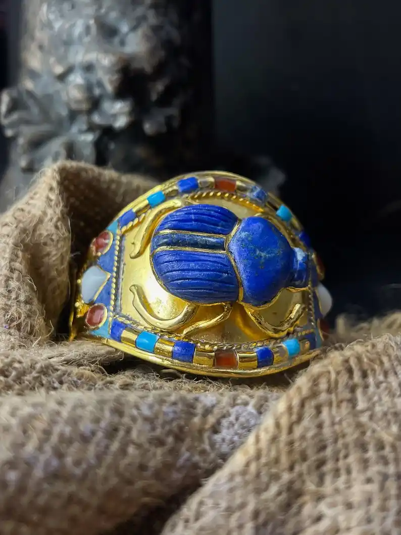 Tutankhamun Scarab Bracelet10 Silver Lotus Flower Bracelet
