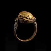 Ancient Egyptian Scarab Ring – King Thutmose III Cartouche, Copper Amulet