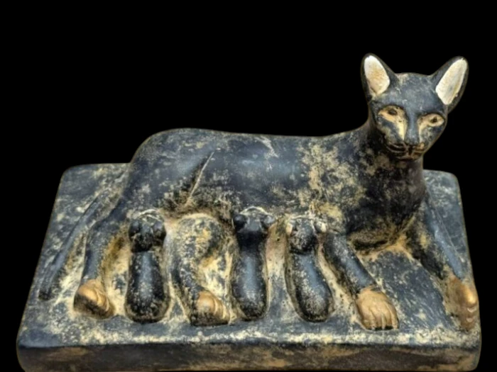 Bastet Statue: Egyptian Goddess Cat Sculpture, Stone Replica