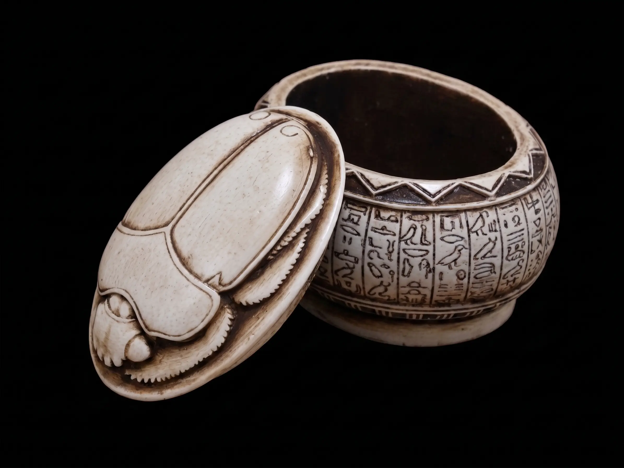 Egyptian Scarab Jewelry Box: Stone Trinket Box, Home Decor