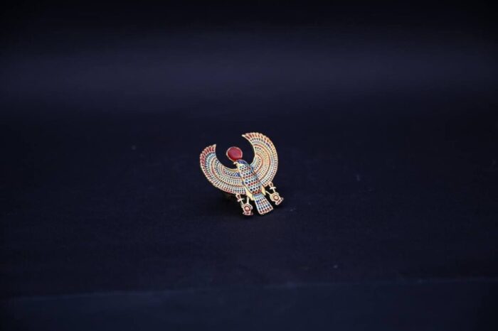 Goddess Nekhbet Ring, Vulture and Sun Disk Ring