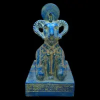 Handcrafted Khnum Statue: Ancient Egyptian Ram God Sculpture