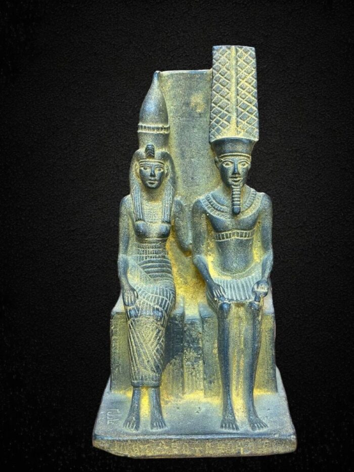 Handcrafted Stone Amun Ra and Mut Statue – Ancient Egyptian Mythology Handcrafted Stone Amun Ra and Mut Statue – Ancient Egyptian Mythology - Image 1