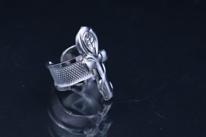 Sterling Silver Ankh Ring - Egyptian Key of Life Symbol