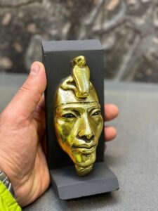 Akhenaten Mask, Egyptian Antique Replica, Gold Leaf Statue - صورة إضافية 2