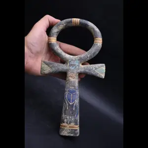 Ankh Statue: Key of Life, Scarab & Eye of Horus - Egyptian Symbol