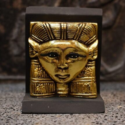 Antique Hathor Statue – Egyptian Goddess of Love, Gold Leaf Sculpture - صورة إضافية 2