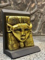 Antique Hathor Statue – Egyptian Goddess Sculpture, Gold Leaf Stone - صورة إضافية 6