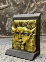 Antique Hathor Statue – Egyptian Goddess Sculpture, Gold Leaf Stone - صورة إضافية 7