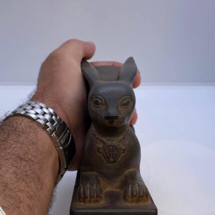 Basalt Stone Rabbit Statue: Ancient Egyptian Goddess Unut