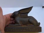 Basalt Stone Rabbit Statue: Ancient Egyptian Goddess Unut