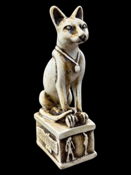 Bastet Stone Statue, Egyptian Cat Goddess Sculpture, Decor