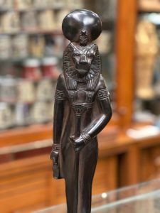 Black Basalt Sekhmet Statue – Egyptian Goddess of War Sculpture - صورة إضافية 8