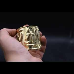 Brass Ankh Cobra Protection Bracelet