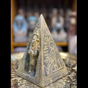 Egyptian Black Stone Pyramid – Handcrafted Horus Monument