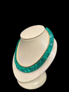 Egyptian Malachite Necklace - Gold Plated Brass - صورة إضافية 3