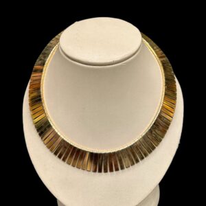 Egyptian Malachite Necklace - Gold Plated Brass - صورة إضافية 4
