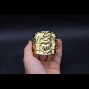 Egyptian Scarab Bracelet: Brass Beetle Amulet, Ancient Mythology Jewelry