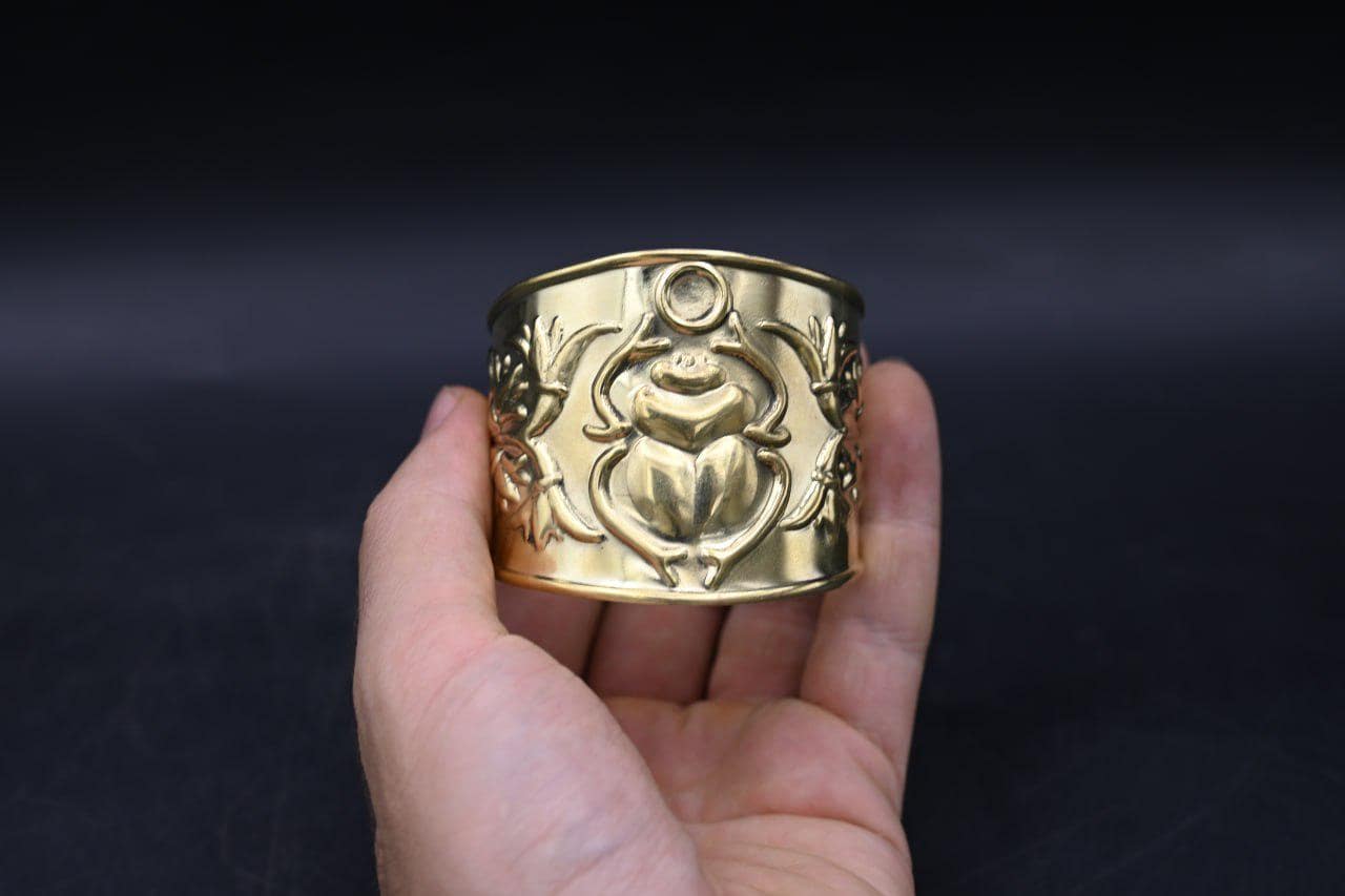 Egyptian Scarab Bracelet: Brass Beetle Amulet, Ancient Mythology Jewelry Egyptian Scarab Bracelet: Brass Beetle Amulet, Ancient Mythology Jewelry