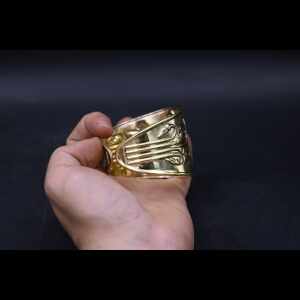 Egyptian Scarab Bracelet: Brass Beetle Amulet, Ancient Mythology Jewelry