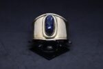 Brass Lapis Scarab Bracelet