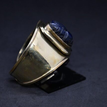 Egyptian Scarab Bracelet: Brass & Lapis Lazuli, Ancient Replica