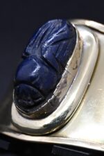 Egyptian Scarab Bracelet: Brass & Lapis Lazuli, Ancient Replica