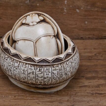 Egyptian Scarab Jewelry Box: Stone Trinket Box, Home Decor - صورة إضافية 2