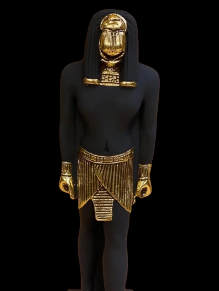Egyptian Scarab Statue: Human Form Beetle, Replica
