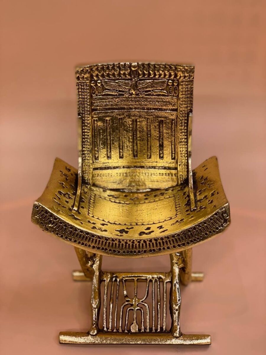Egyptian Throne of Tutankhamun Replica: Antique Home Decor Tutankhamun Golden Throne Replica