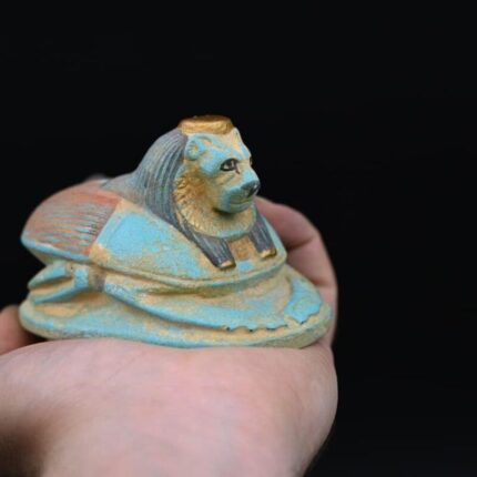 Turquoise Sekhmet Scarab Statue