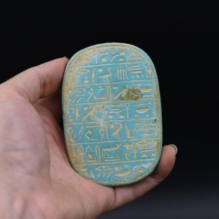 Turquoise Sekhmet Scarab Statue