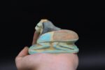 Turquoise Sekhmet Scarab Statue