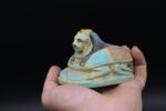 Turquoise Sekhmet Scarab Statue