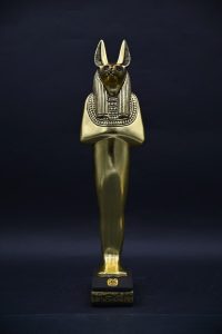 Gold Leaf Anubis Statue – Egyptian God of Mummification - صورة إضافية 3