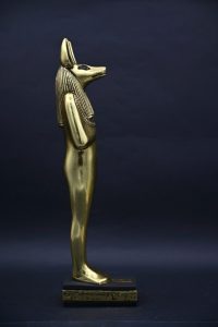 Gold Leaf Anubis Statue – Egyptian God of Mummification - صورة إضافية 5