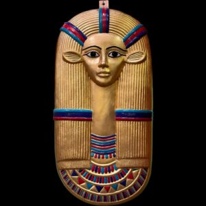 Gold Leaf Hathor Mask, Egyptian Goddess Sculpture, Made in Egypt - صورة إضافية 2