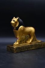 Gold Leaf Sekhmet Stone Statue