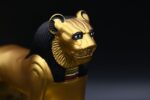 Gold Leaf Sekhmet Stone Statue