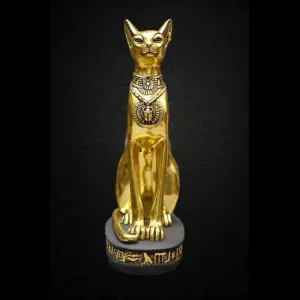 Golden Bastet Statue, Egyptian Goddess of Protection, Replica