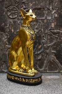 Golden Bastet Statue, Egyptian Goddess of Protection, Replica - صورة إضافية 3