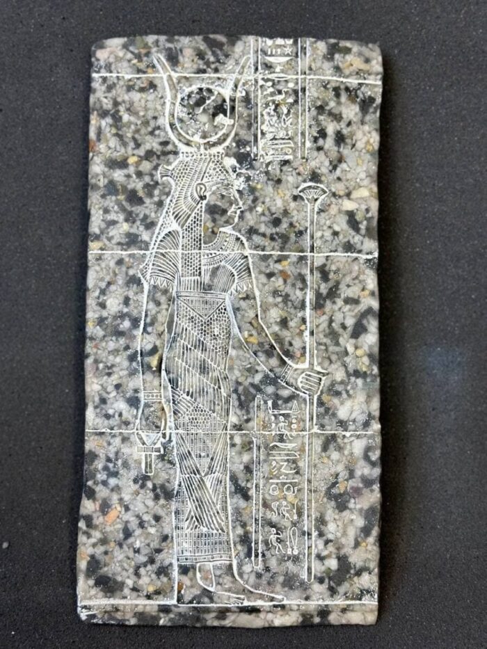 Granite Isis Relief, Egyptian Goddess Replica