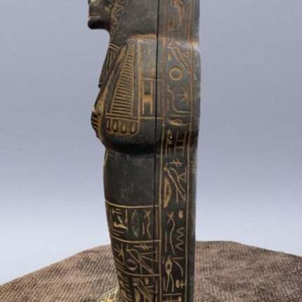 Hand Carved Basalt Sekhmet Sarcophagus, Ancient Egyptian Goddess Replica - صورة إضافية 2