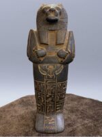 Hand Carved Basalt Sekhmet Sarcophagus, Ancient Egyptian Goddess Replica - صورة إضافية 6