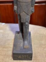 Hand-Carved Basalt Statue: Egyptian God Nefertem, Deity of Beauty & Healing