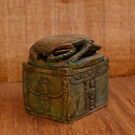 Hand Carved Scarab Jewelry Box