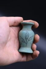 Hand Carved Stone Vase: Egyptian Decor Sculpture