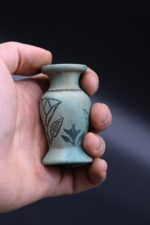Hand Carved Stone Vase: Egyptian Decor Sculpture