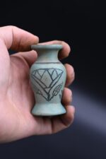 Hand Carved Stone Vase: Egyptian Decor Sculpture