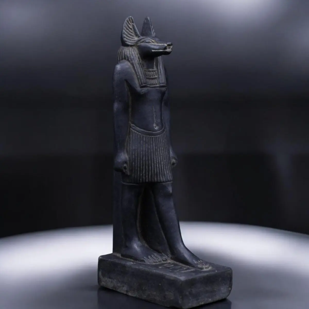 Handcrafted Basalt Stone Anubis Statue - Egyptian Mythology Decor (30cm) 30 cm Basalt Anubis Statue